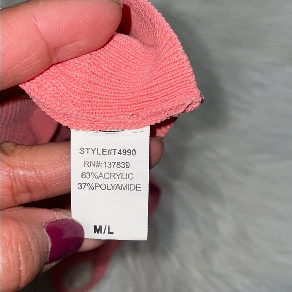 Luna Ivy Coral Ribbed Knit Bralette - Picture 5 of 5